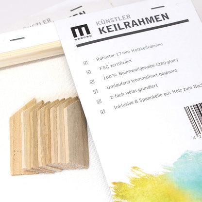 M MERCEO Leinwand 80x120 cm, 2er-Set Keilrahmen, Baumwolle 280g/m²