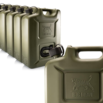 BigDean Benzinkanister 20L Olivgrün – 5er Set mit Ausgiesser