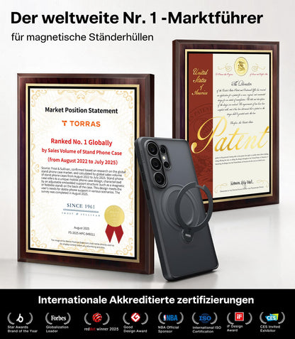 TORRAS Ostand Q3 Spin Hülle für Samsung Galaxy S26 Ultra, Schwarz