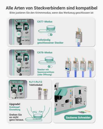 VCELINK Netzwerk Werkzeug Set mit RJ45 Crimpzange und Kabeltester