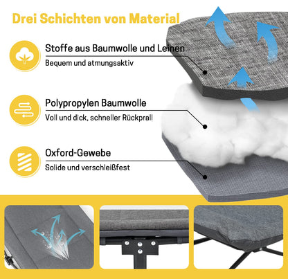 ATORPOK Camping Feldbett klappbar Gästebett – Grau, 200 kg