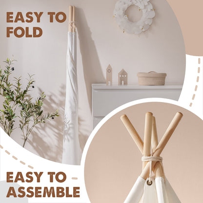 Tiny Land Tipi Zelt Kinderzelt - mit Decke & Lichterkette