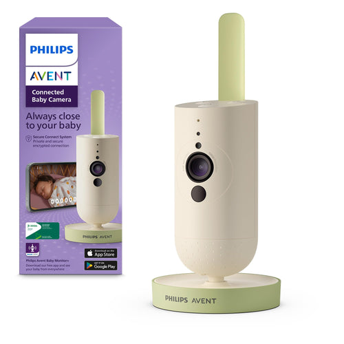 Philips Avent Connected Babykamera SCD643/26 mit App und Nachtsicht, wandmontierbare Kamera mit Schwenkfunktion