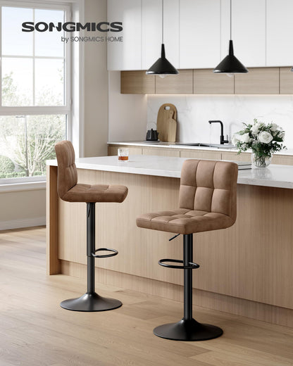 SONGMICS LJB064K02 Barhocker 2er Set - Walnussbraun