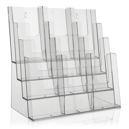 Taymar Tribüne Tischprospektständer, A4-A6, 4 Etagen, transparent