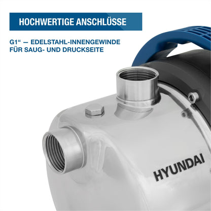 HYUNDAI GP12050 Gartenpumpe - 1200W, Edelstahlgehäuse