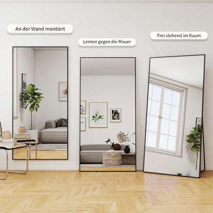 BEAUTYPEAK Ganzkörperspiegel 171x76cm – Stand- & Wandspiegel Schwarz