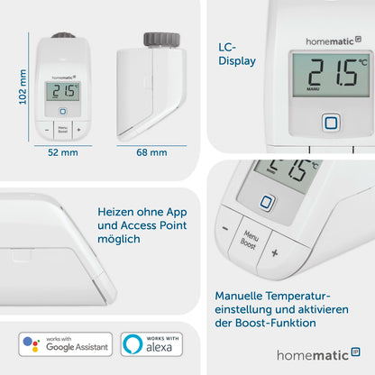 Homematic IP Erweiterungsset Heizen – Basic, 3 Thermostate