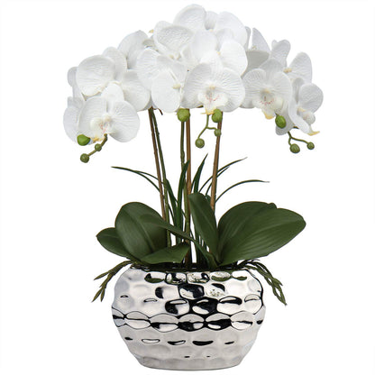 Briful Künstliche Orchidee Phalaenopsis, 44 cm, im Keramiktopf mit realistischen Blüten
