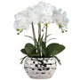 Briful Künstliche Orchidee Phalaenopsis, 44 cm, im Keramiktopf mit realistischen Blüten