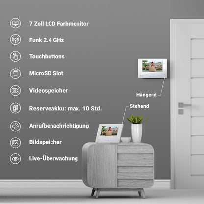 Goliath Funkklingel mit Kamera – Gegensprechanlage & Monitor kabellos