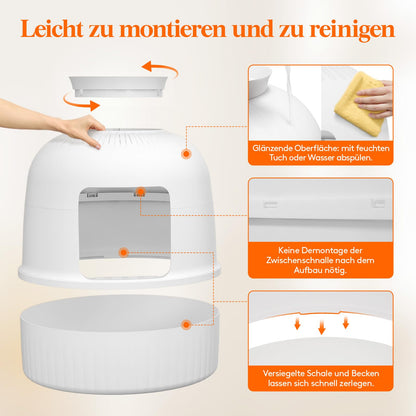 Lifewit Katzentoilette Blumentopf Versteckt XXL mit Filter – Weiss