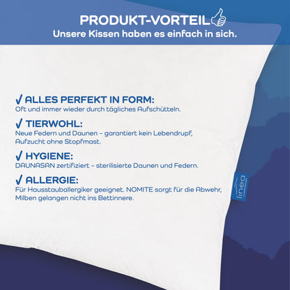 LINEA by böhmerwald cosy Daunen-Kopfkissen - extraweich 80x80