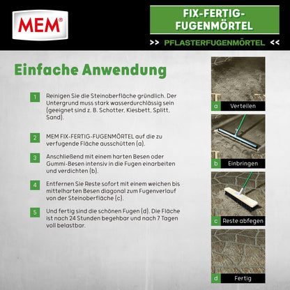 MEM Fix-Fertig-Fugenmörtel steingrau 12,5 kg, anwendungsfertig