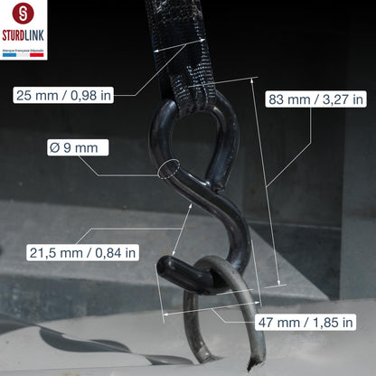 Automatik Spanngurt 3m 25mm S-Haken – 4er Set selbstaufrollend