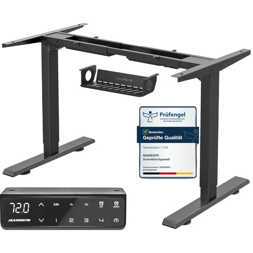 MAIDeSITe T2 Pro Schreibtischgestell aus pulverbeschichtetem Stahl, schwarz, höhenverstellbar