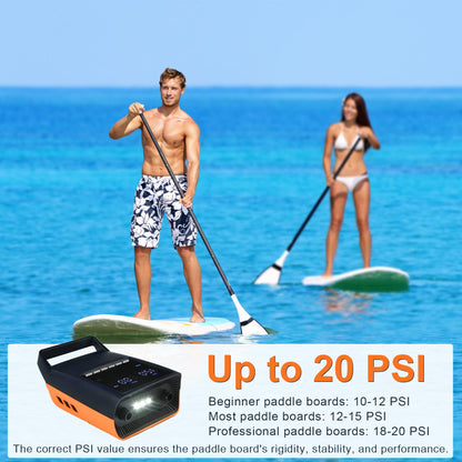 Mojimdo Elektrische SUP-Pumpe 20 PSI, wiederaufladbare Luftpumpe