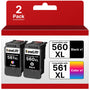 NewLift 560XL 561XL Druckerpatronen für Canon Pixma, Schwarz + Farbe, 2er-Pack