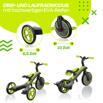 GLOBBER Explorer Trike 4in1 Multifunktions-Dreirad - Lime Grün