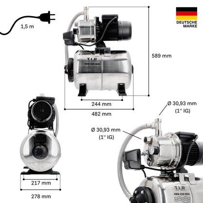 T.I.P. Hauswasserwerk HWW 4500 INOX - 4350 l/h Edelstahl