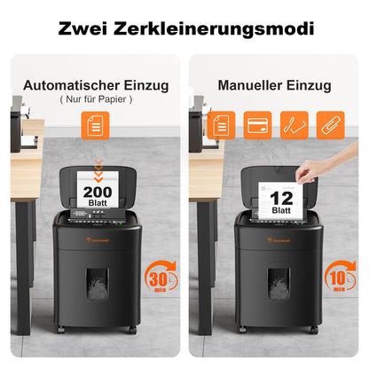 Bonsaii C231-D Aktenvernichter Mikroschnitt Auto-Feed 100 Blatt