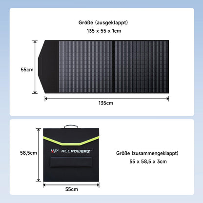 ALLPOWERS Faltbares Solarpanel 100W, monokristallin für Powerstation