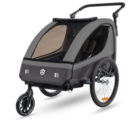Tiggo VS Kinderanhänger 2in1 Fahrrad Buggy – dunkelgrau