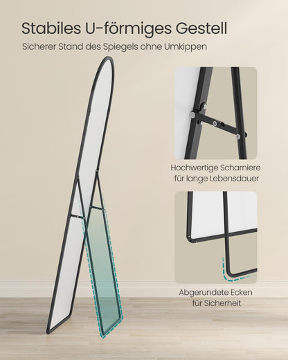 SONGMICS Ganzkörperspiegel 160 x 50 cm, Standspiegel, tintenschwarz