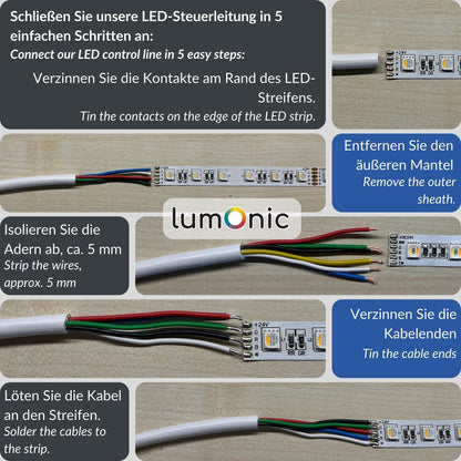 Lumonic 5-adrige 0,34mm² LED Steuerleitung – LiYY 100m schwarz