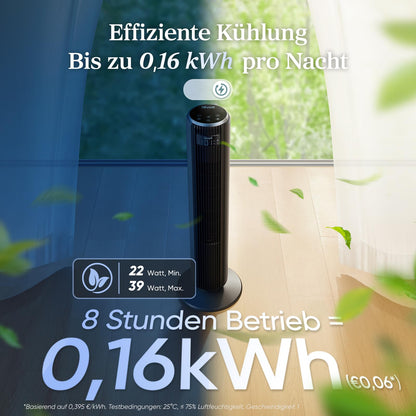 Levoit Turmventilator LTF-F361-AEU, 92 cm, mit Fernbedienung, mattgrau