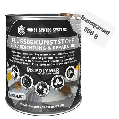 HSS Flüssigkunststoff Abdichtung Reparatur – Transparent 800g