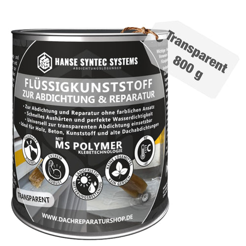 HSS Flüssigkunststoff Abdichtung Reparatur – Transparent 800g