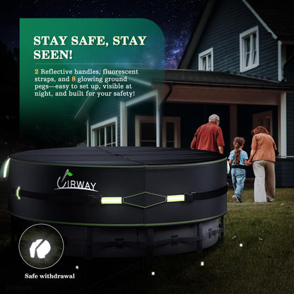 UIRWAY 640 cm Poolabdeckung 420D Winterabdeckung - Oberirdisch