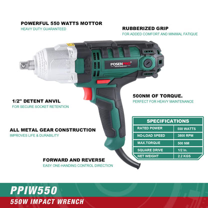 POSENPRO Elektro-Schlagschrauber 550W – 500 Nm Drehmoment