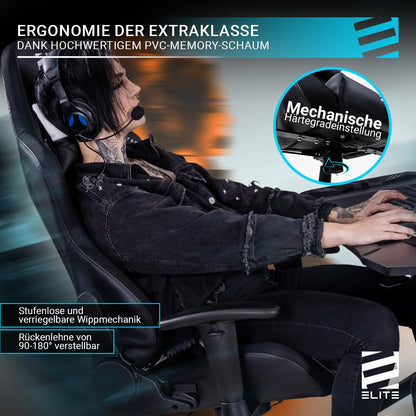 ELITE MG200 Destiny Gaming Stuhl, Ergonomischer Bürostuhl Schwarz/Grün