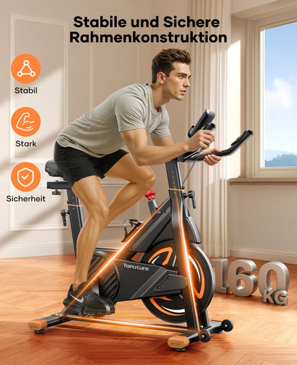 Toputure Heimtrainer Fahrrad TEB3, Ergometer mit 15 kg Schwungrad