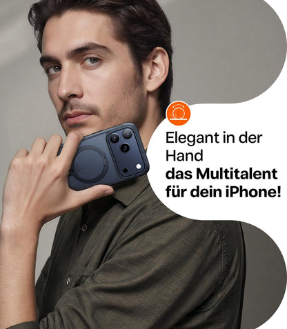 TORRAS Ostand Q3 Spin iPhone 17 Pro Hülle mit 360° Ständer, schwarz