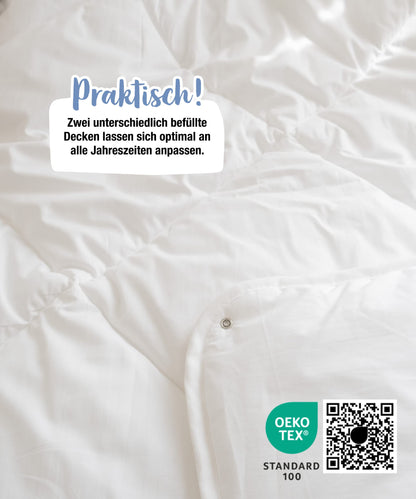 Ehrenkind® Kinder-Steppbetten-Set 4 Jahreszeiten Kochfest 100x135/40x60 cm