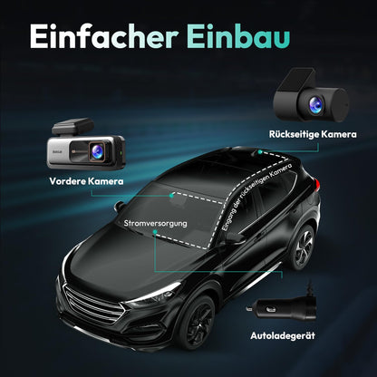 BOTSLAB Dashcam Auto 4K+2K Vorne Hinten GPS WiFi