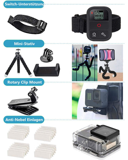 DIKER Action Cam Zubehör Set 70 in 1, XJT-70 für GoPro Hero 13-7