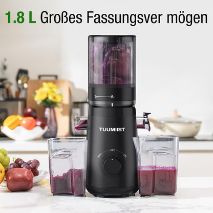 TUUMIIST Slow Juicer Entsafter - Extragrosser 135mm Einfüllschacht