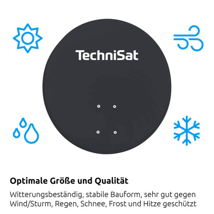 TechniSat TECHNITENNE 70 Satelliten-Schüssel 70 cm 4 Teilnehmer anthrazit