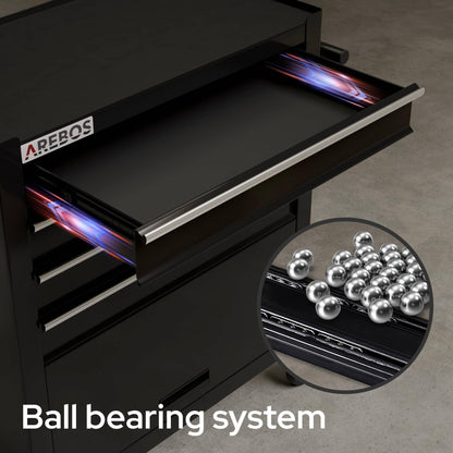 Arebos Werkstattwagen Rollwagen mit 5 Fächern - Schwarz