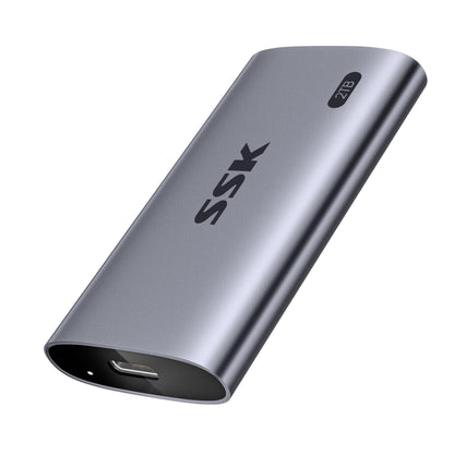 SSK Portable NVMe SSD Externe Festplatte USB 3.2 Gen2x2 – 2 TB, kompakter Datenspeicher für externe Datenübertragung.