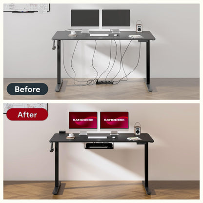 SANODESK Höhenverstellbarer Schreibtisch 110x54 cm - Schwarz