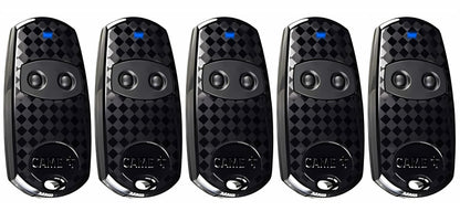 CAME TOP432EE Funkfernbedienung Handsender – 5er Set: Kompakte, schwarze Handsender mit zwei Tasten. Steuert Torantriebe per Funk.