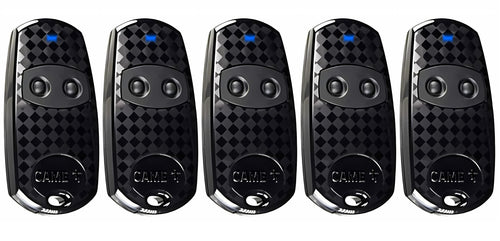 CAME TOP432EE Funkfernbedienung Handsender – 5er Set: Kompakte, schwarze Handsender mit zwei Tasten. Steuert Torantriebe per Funk.