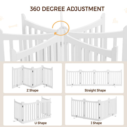 Yaheetech Hunde Absperrgitter faltbar – 4 Paneelen, Weiss