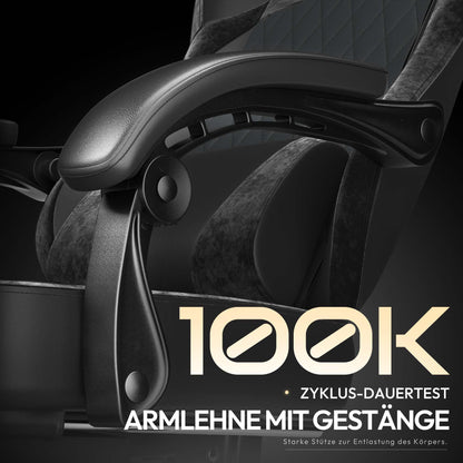 Dowinx ergonomischer Gaming Stuhl aus PU-Leder - schwarz