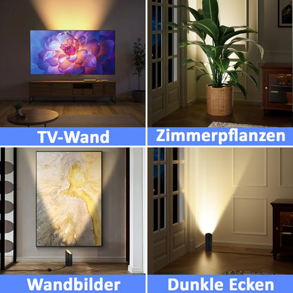 HUAEU LED Bodenstrahler Uplight 6W GU10 warmweiss, Schwarz, 2er-Pack